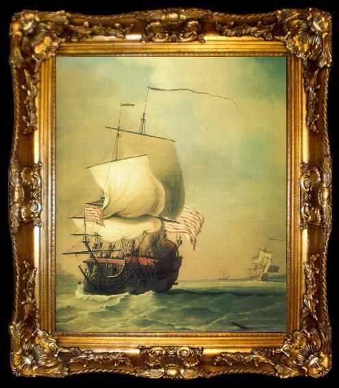 framed  Monamy, Peter An English East Indiaman bow view, ta009-2
